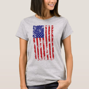 Camiseta Bandeira dos Estados Unidos em padrão desapontado