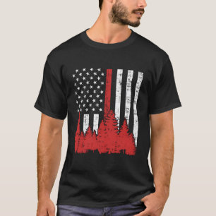 Camiseta Bandeira dos Estados Unidos Thin Red Line Forest F
