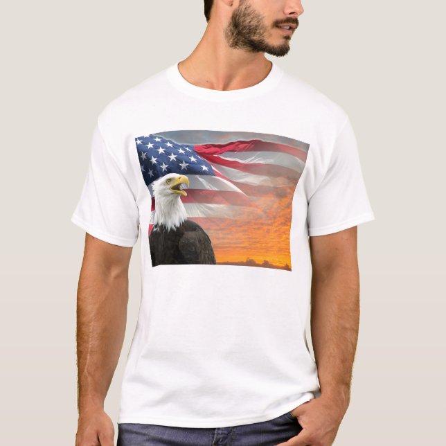 Camiseta Bandeira dos EUA Águia (Frente)