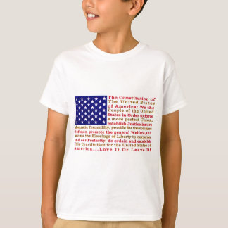 Camiseta Bandeira dos EUA americanos com palavras a