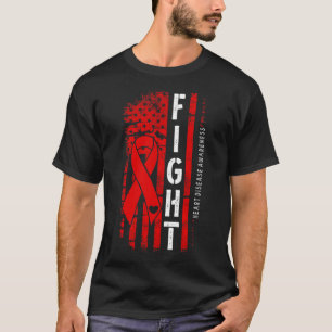 Camiseta Bandeira dos EUA Angustiada Fita Vermelha Luta Doe