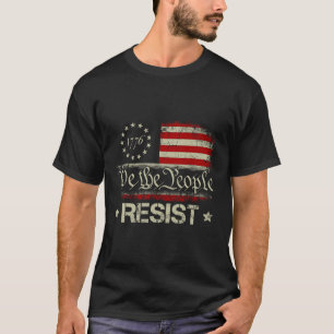 Camiseta Bandeira dos EUA angustiado Resistir Trump e Prote