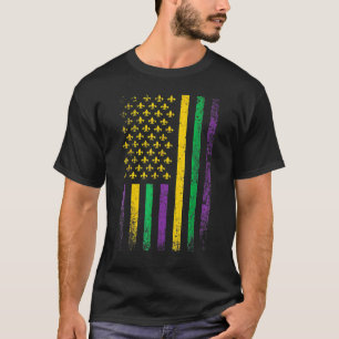 Camiseta Bandeira dos EUA Carnaval de Mardi Gras de Nova Or