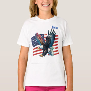Camiseta Bandeira dos EUA com a American Eagle Girl