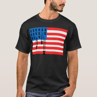 Camiseta Bandeira dos EUA com bombas a cair