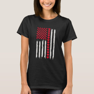 Camiseta Bandeira dos EUA com Corações do Dia dos Namorados