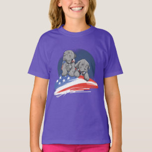 Camiseta Bandeira dos EUA com Design de Cachorrinhos Fofos