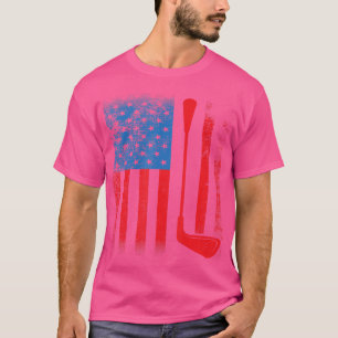 Camiseta Bandeira Dos Eua Com O Golf Club