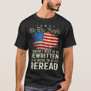 Camiseta Bandeira Dos EUA Constituição Dos EUA Precisa Ser