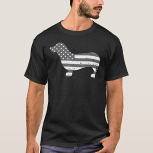 Camiseta Bandeira Dos Eua Dachshund Vintage Weiner Dog Anim