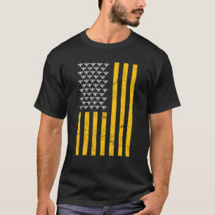Camiseta Bandeira Dos Eua De Abelhas Com Abelhas Hobby