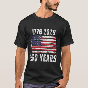 Camiseta Bandeira dos EUA de Aniversário de 250 anos da Amé