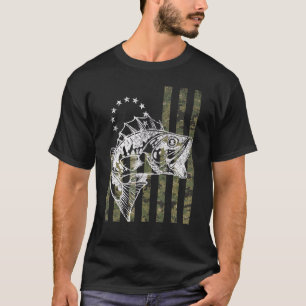 Camiseta Bandeira Dos Eua De Camouflage Para Pescadores De