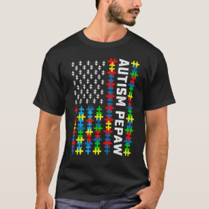 Camiseta Bandeira dos EUA de Consciência do Autismo Retro P