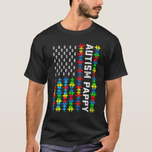Camiseta Bandeira dos EUA de Consciência do Autismo Retro P