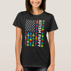 Camiseta Bandeira dos EUA de Consciência do Autismo Retro P