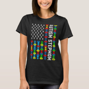 Camiseta Bandeira dos EUA de Conscientização do Autismo Ret