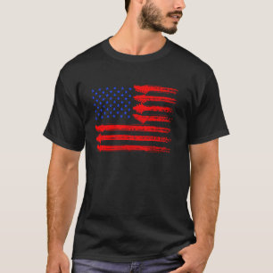 Camiseta Bandeira Dos EUA De Guitarras Elétricas American R