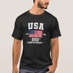 Camiseta Bandeira dos EUA do 250º Aniversário Patriótica 4
