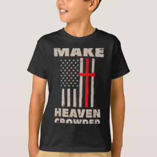 Camiseta Bandeira dos EUA do Céu Patriota Cristão Religioso