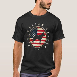 Camiseta Bandeira dos EUA do Gado Australiano 4 de Julho Mã