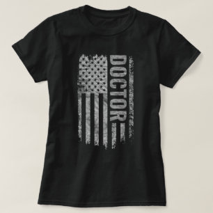 Camiseta Bandeira dos EUA do médico desenho desgastado