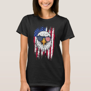 Camiseta Bandeira dos EUA e Águia Americana Grunge