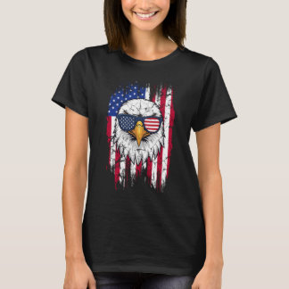 Camiseta Bandeira dos EUA e Águia Americana Grunge