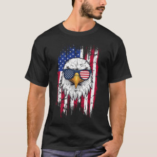 Camiseta Bandeira dos EUA e Águia Americana Grunge