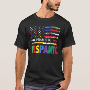Camiseta Bandeira dos EUA e da América Latina Orgulhoso por