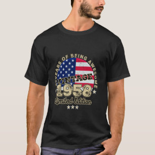 Camiseta Bandeira dos EUA Edição Limitada Vintage 1958 67 A