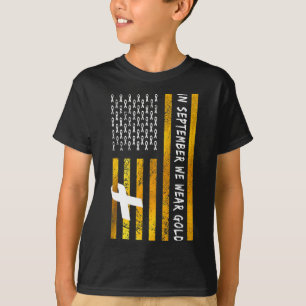Camiseta Bandeira Dos Eua Em Setembro Vestimos Cancer De In