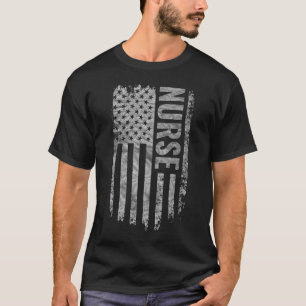 Camiseta Bandeira dos EUA Enfermeira design desgastado