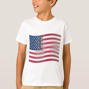 Camiseta Bandeira dos EUA Enriquecida: Design Artístico Ond