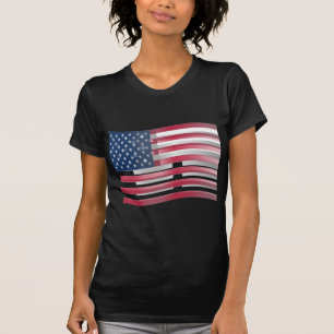 Camiseta Bandeira dos EUA Enriquecida: Design Artístico Ond