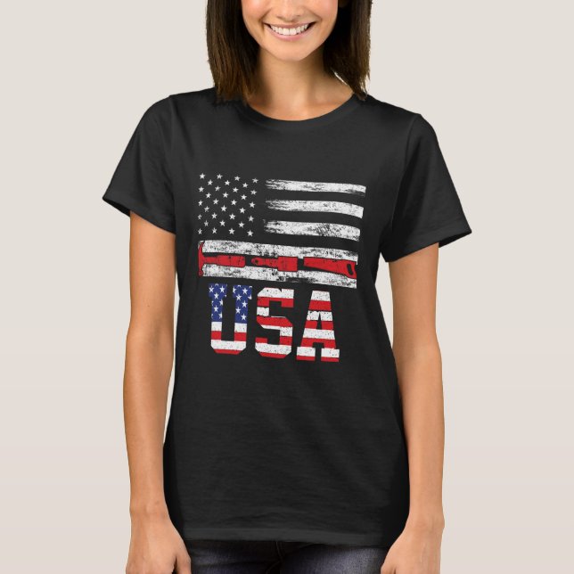 Camiseta Bandeira Dos Eua Hammer 4 De Julho De 1776 Liberda (Frente)