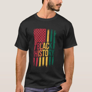 Camiseta Bandeira dos EUA História Negra Patriota Afro-Amer