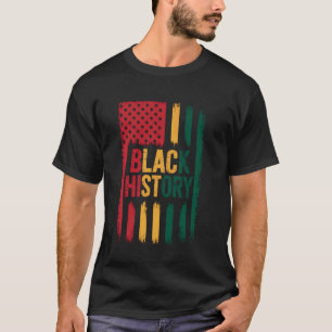 Camiseta Bandeira dos EUA História Negra Patriota Afro-Amer