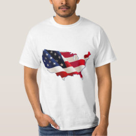 Camiseta Bandeira dos EUA, Mapa da América, 4 de Julho