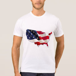 Camiseta Bandeira dos EUA, Mapa da América, 4 de Julho