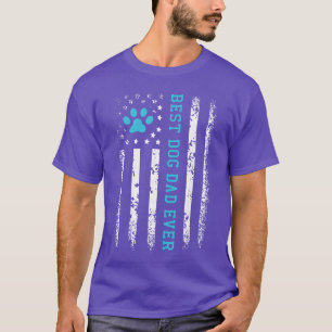 Camiseta Bandeira dos EUA Melhor Pai de Cachorro Americano 