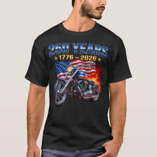Camiseta Bandeira Dos EUA Motociclista 250 Anos Americano