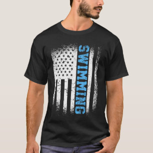 Camiseta Bandeira dos EUA Natação Nadar Nadadora Americana