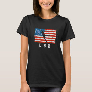 Camiseta Bandeira dos EUA Patinadora Artística Premium