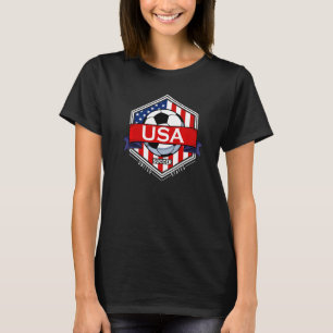 Camiseta Bandeira dos EUA Patriota Americano Fã de Futebol 
