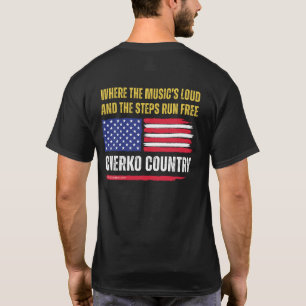 Camiseta Bandeira dos EUA (Preta) / Música Alta e Passos Co