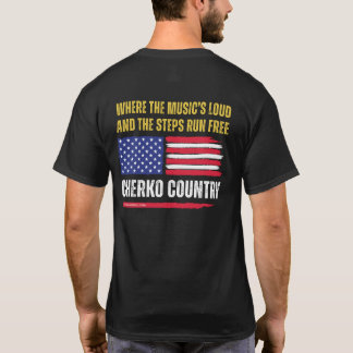 Camiseta Bandeira dos EUA (Preta) / Música Alta e Passos Co