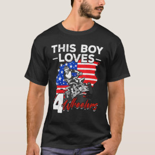 Camiseta Bandeira dos EUA Quad ATV Este Menino Ama Veículos