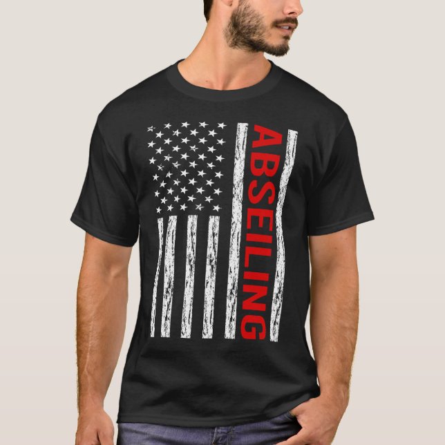 Camiseta Bandeira dos EUA Rapel Abseil (Frente)