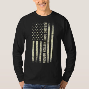 Camiseta Bandeira Dos Eua Trabalhando Em Ortodia Construção
